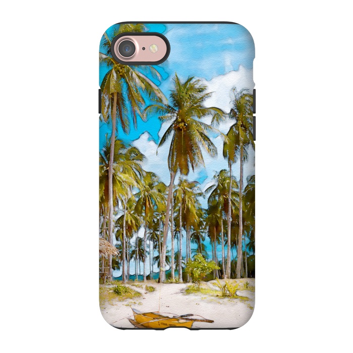 iPhone 7 StrongFit Coconut Tree Beach by Creativeaxle