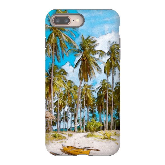 iPhone 7 plus StrongFit Coconut Tree Beach by Creativeaxle