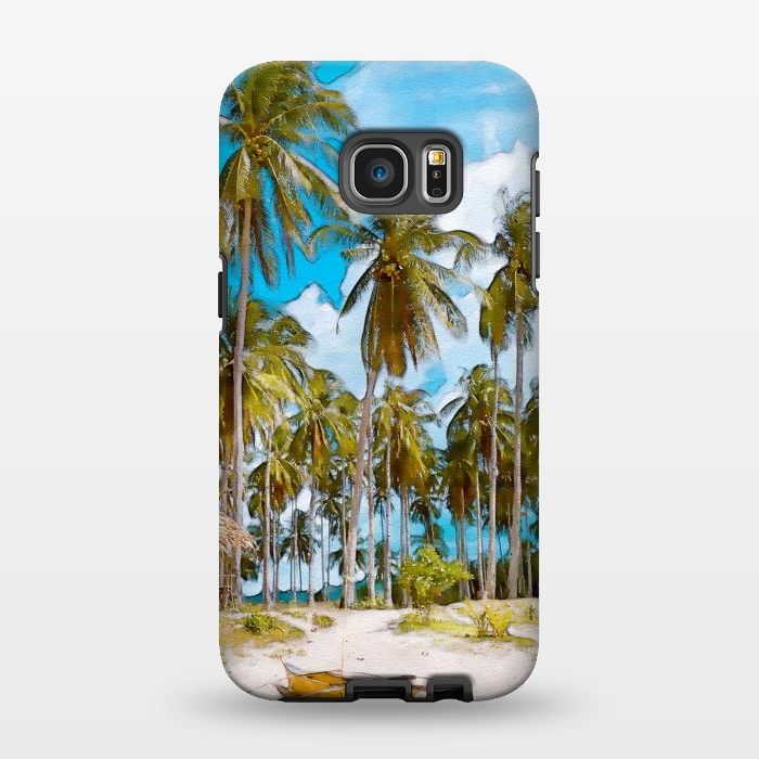 Galaxy S7 EDGE StrongFit Coconut Tree Beach by Creativeaxle