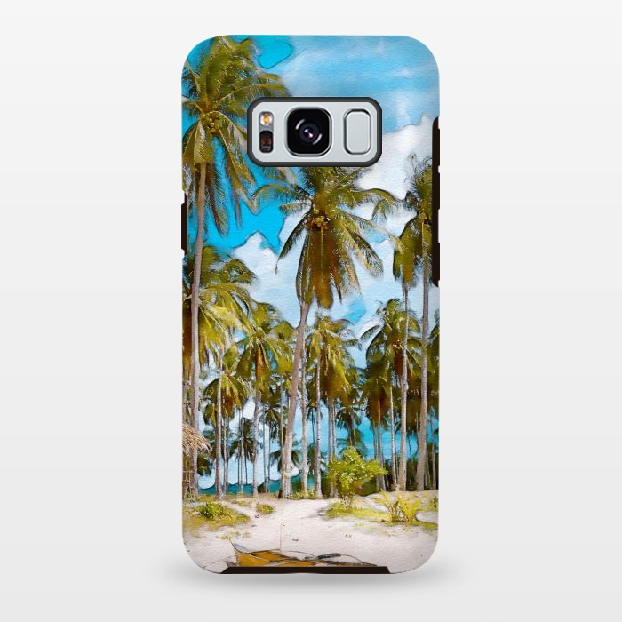Galaxy S8 plus StrongFit Coconut Tree Beach by Creativeaxle
