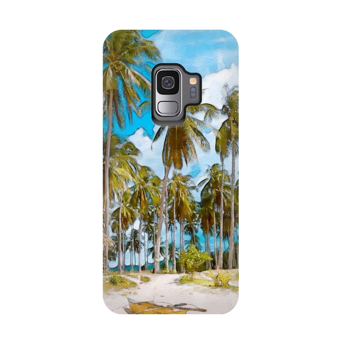 Galaxy S9 StrongFit Coconut Tree Beach by Creativeaxle
