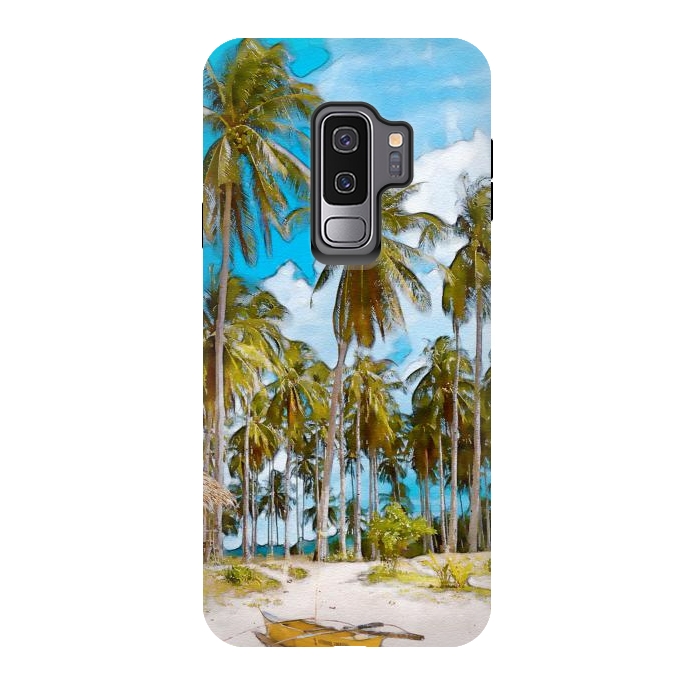 Galaxy S9 plus StrongFit Coconut Tree Beach by Creativeaxle