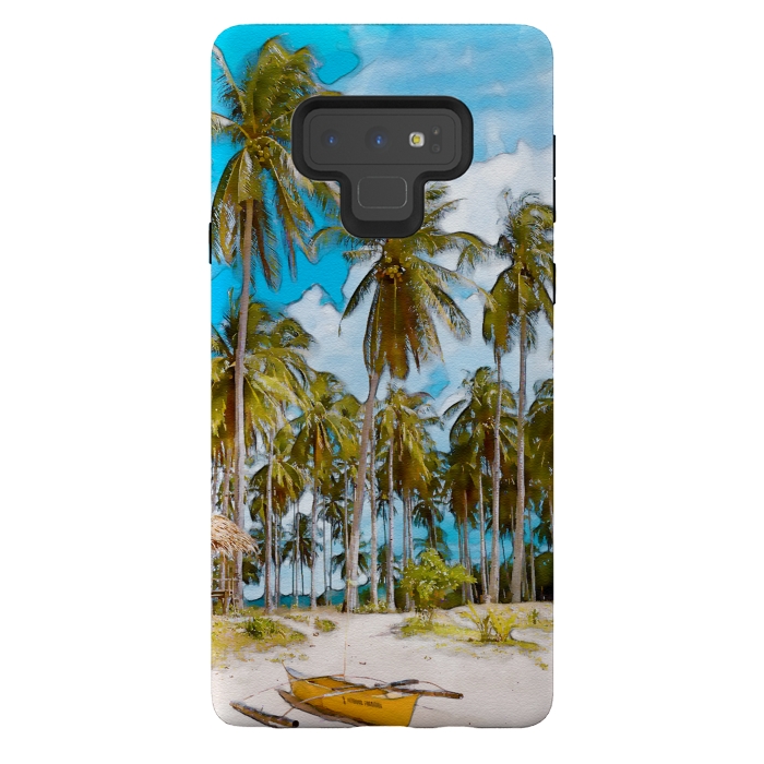 Galaxy Note 9 StrongFit Coconut Tree Beach by Creativeaxle