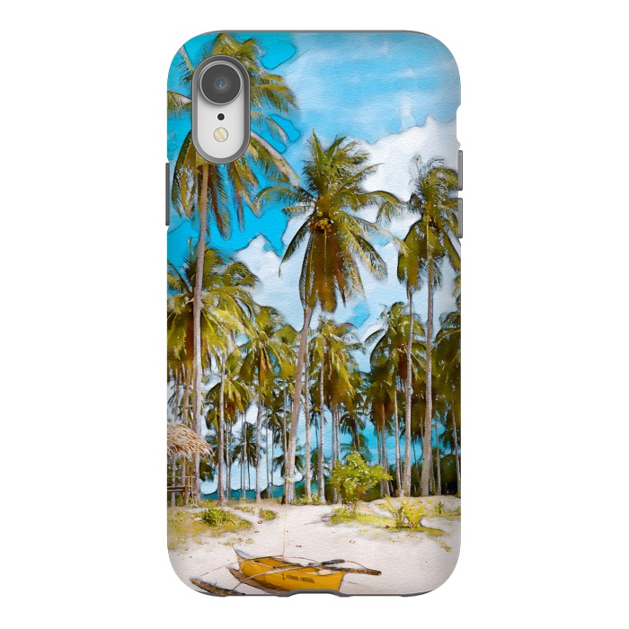 iPhone Xr StrongFit Coconut Tree Beach by Creativeaxle
