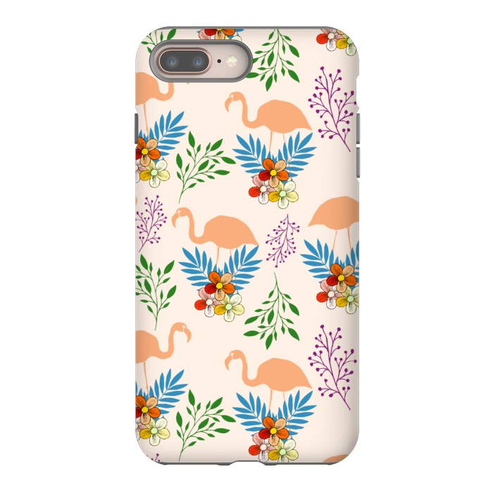 iPhone 7 plus StrongFit Flamingo Garden by Creativeaxle