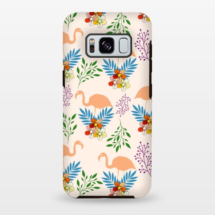 Galaxy S8 plus StrongFit Flamingo Garden by Creativeaxle