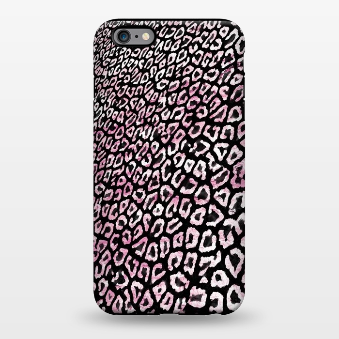 iPhone 6/6s plus StrongFit Pastel pink leopard print on black  by Oana 