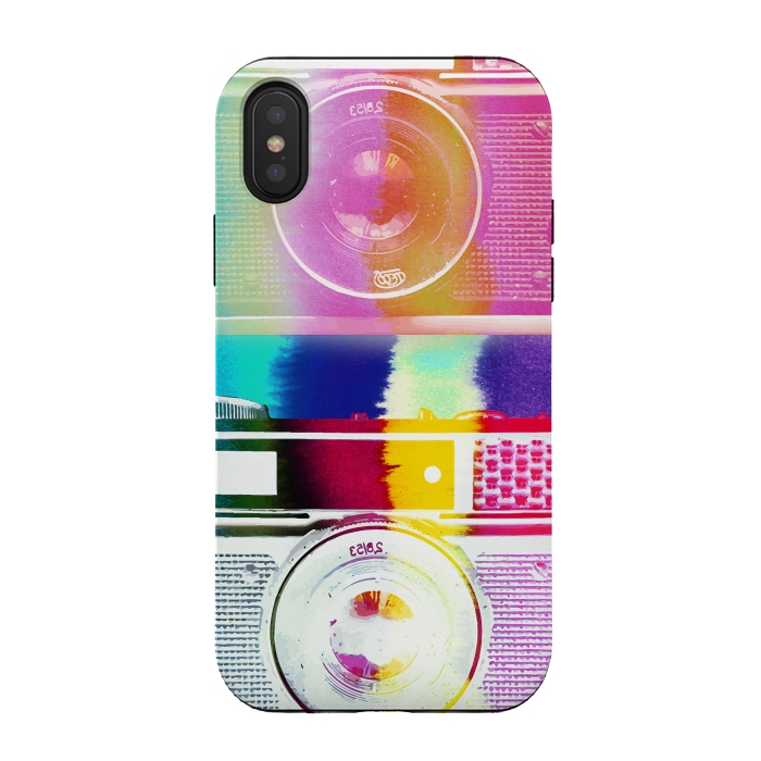 iPhone Xs / X StrongFit Colorful vintage cameras by Oana 