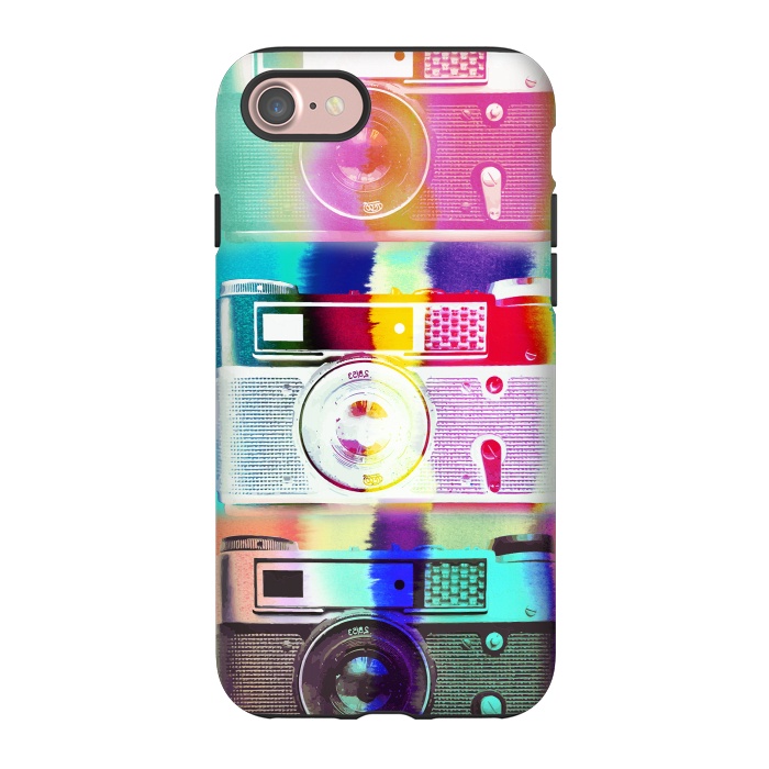 iPhone 7 StrongFit Vintage cameras watercolor illustration by Oana 
