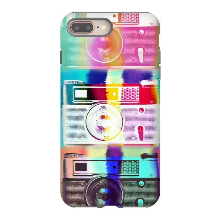 iPhone 7 plus StrongFit Vintage cameras watercolor illustration by Oana 