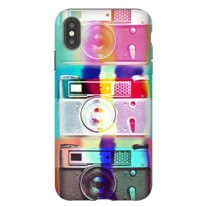 iPhone Xs Max StrongFit Vintage cameras watercolor illustration by Oana 
