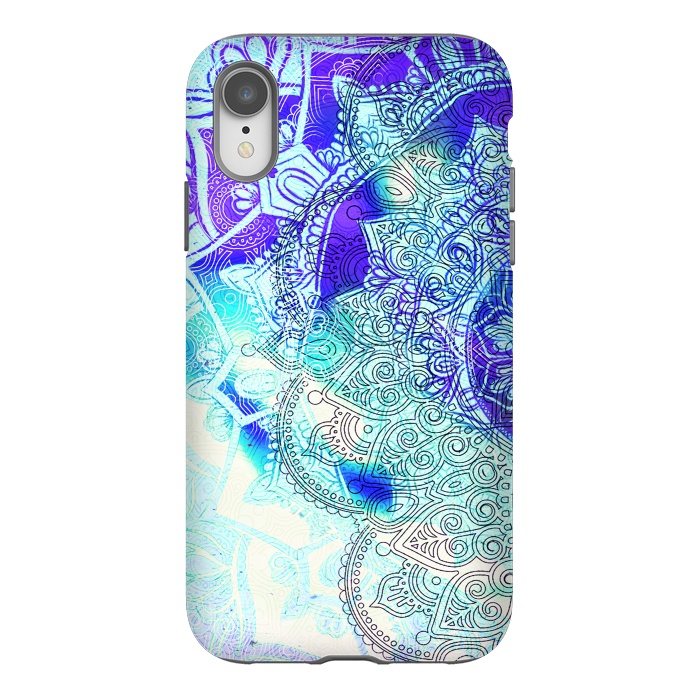iPhone Xr StrongFit Blue painted bohemian mandala by Oana 
