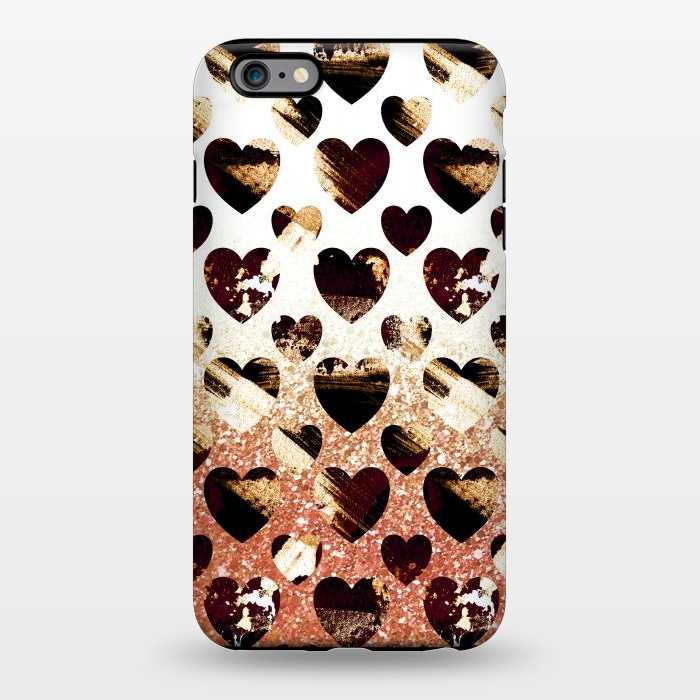 iPhone 6/6s plus StrongFit Golden animal print spotted hearts by Oana 
