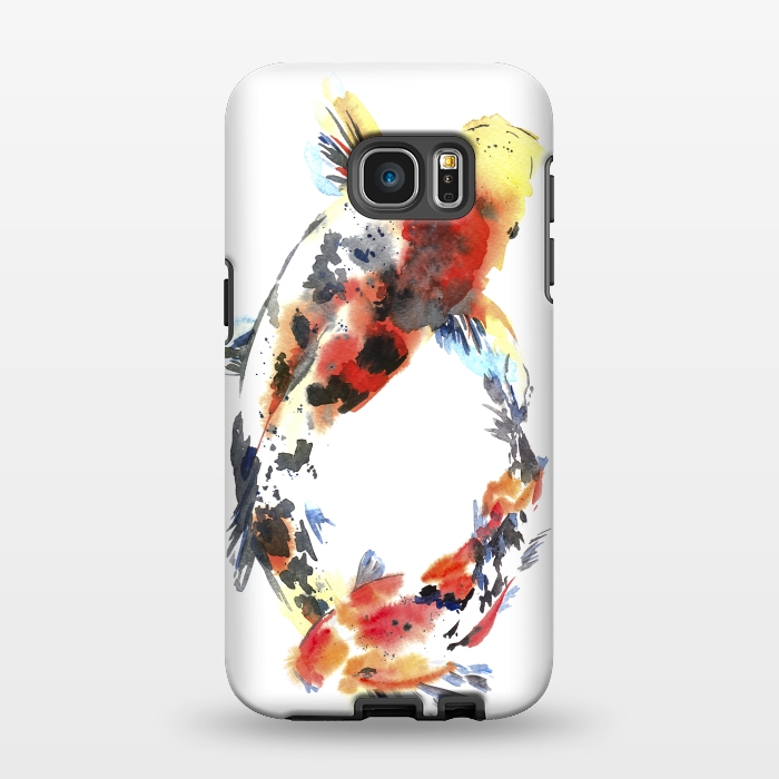 Galaxy S7 EDGE StrongFit Koi fish. Watercolor design by Elena Terzi