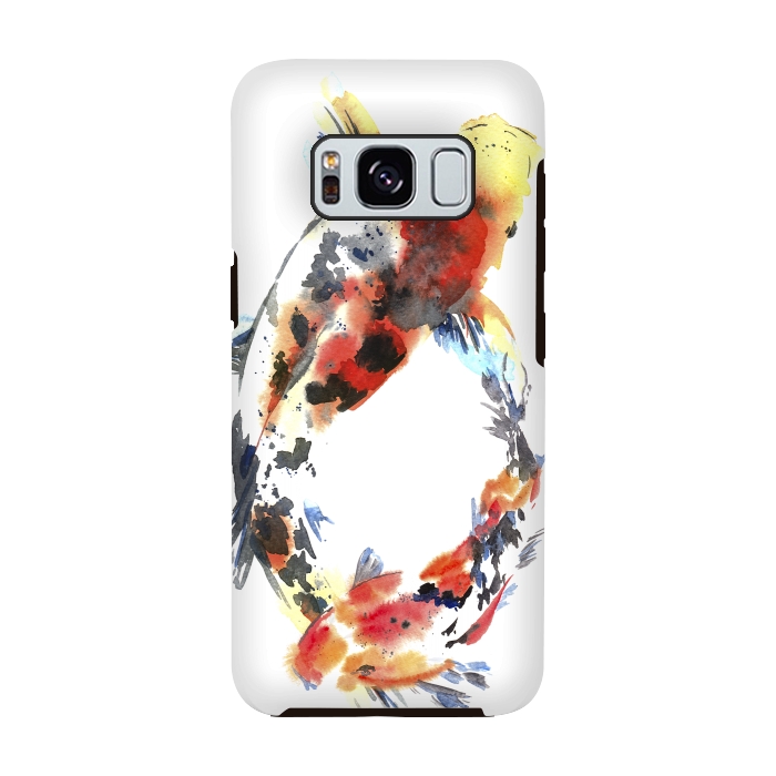 Galaxy S8 StrongFit Koi fish. Watercolor design by Elena Terzi