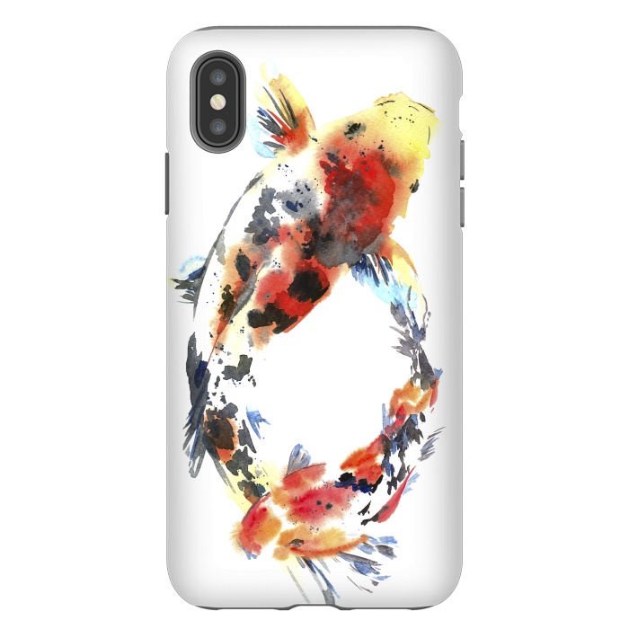 iPhone Xs Max StrongFit Koi fish. Watercolor design by Elena Terzi