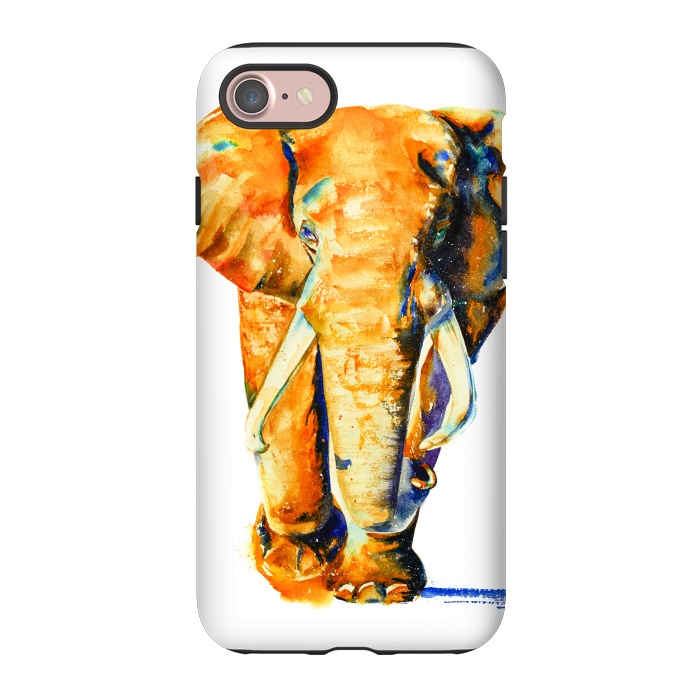 iPhone 7 StrongFit Elephant. Watercolor design. by Elena Terzi