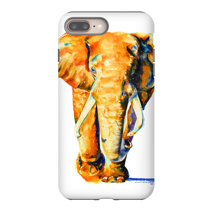iPhone 7 plus StrongFit Elephant. Watercolor design. by Elena Terzi