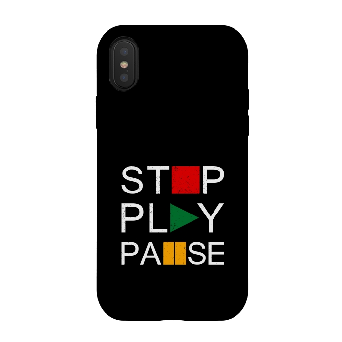 iPhone Xs / X StrongFit stop play pause by TMSarts