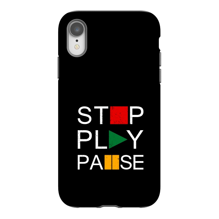 iPhone Xr StrongFit stop play pause by TMSarts