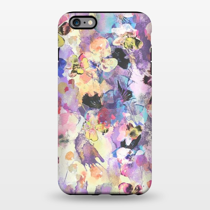 iPhone 6/6s plus StrongFit Watercolor splattered stylised pansy by Oana 