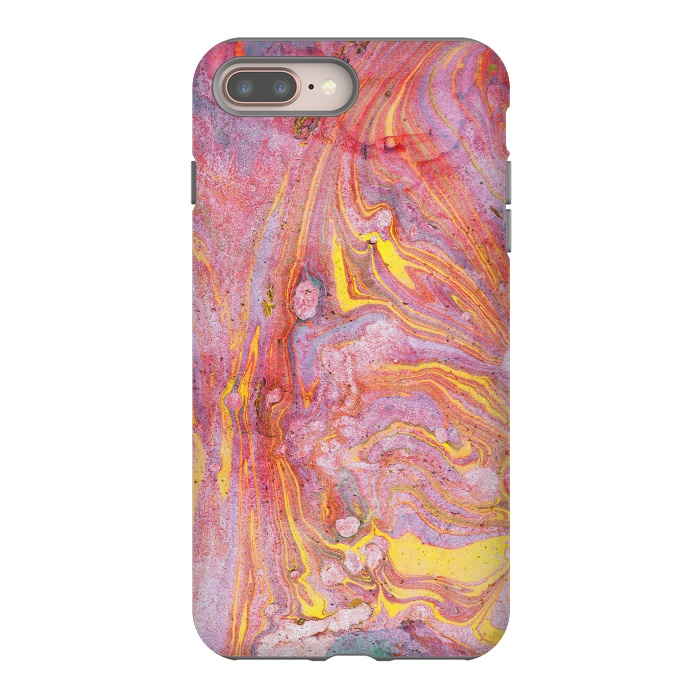iPhone 7 plus StrongFit Pink yellow painted mable  by Oana 