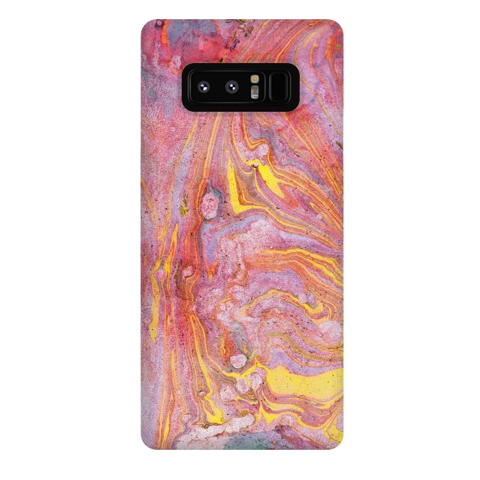 Galaxy Note 8 StrongFit Pink yellow painted mable  by Oana 
