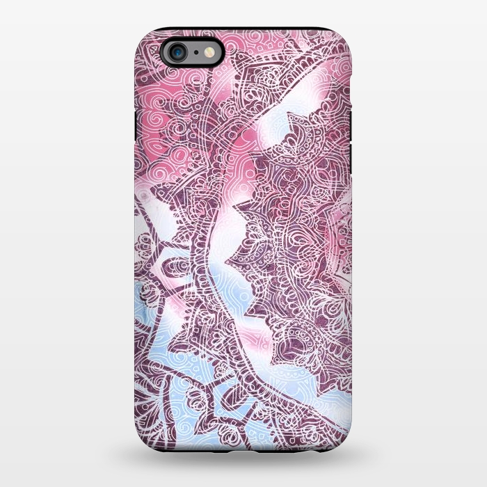 iPhone 6/6s plus StrongFit Pastel pink blue watercolor mandala by Oana 