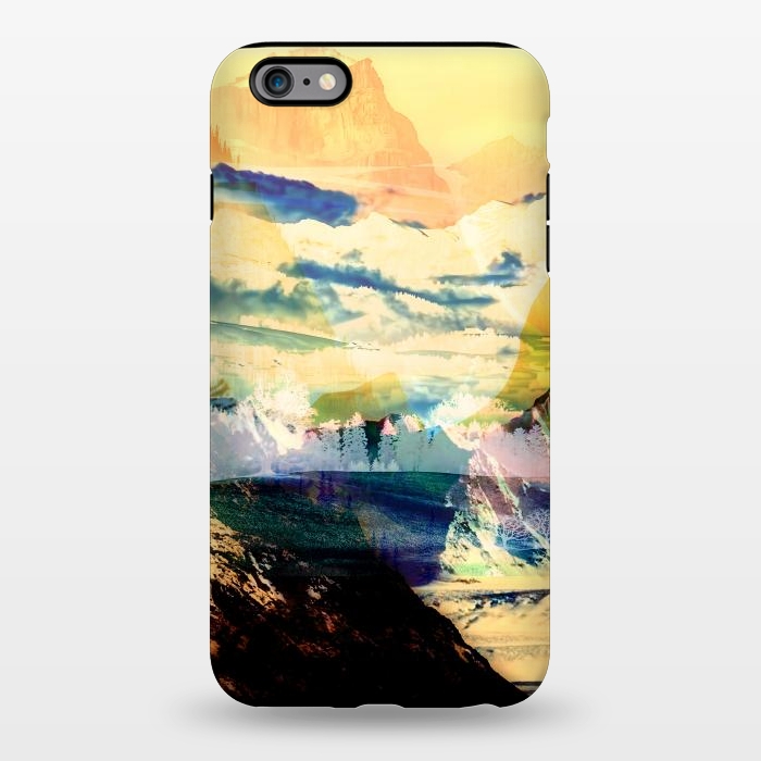 iPhone 6/6s plus StrongFit Painted minimal mountain landscape in yellow by Oana 