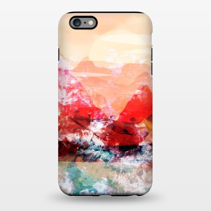 iPhone 6/6s plus StrongFit Peach read painted mountain landscape by Oana 