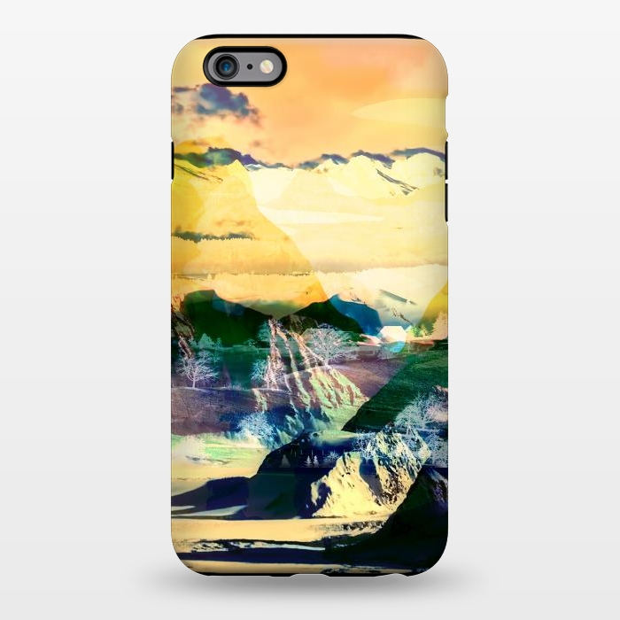 iPhone 6/6s plus StrongFit Yellow minimal stylised mountain landscape by Oana 