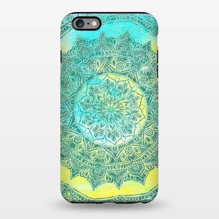 iPhone 6/6s plus StrongFit Yellow turquoise gradient mandala by Oana 