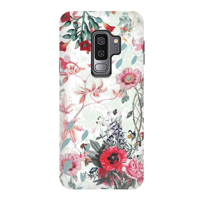 Galaxy S9 plus StrongFit Pastel romantic botanical illustration by Oana 