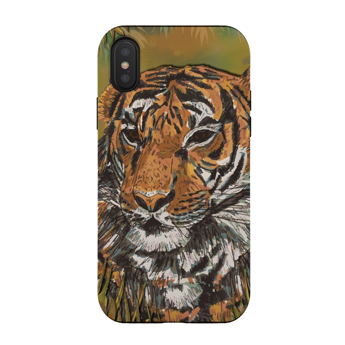 iPhone Xs / X StrongFit Tiger by Lotti Brown