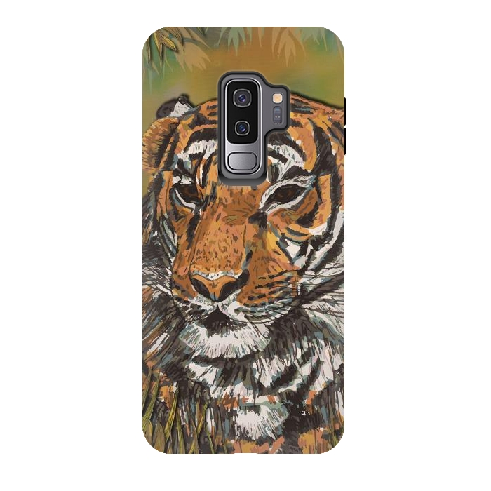 Galaxy S9 plus StrongFit Tiger by Lotti Brown