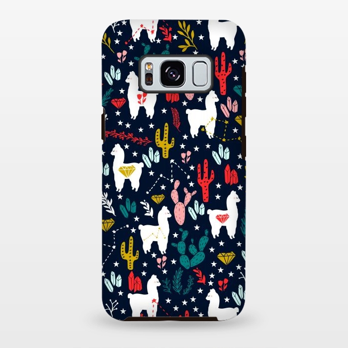Galaxy S8 plus StrongFit Cute Alpaca and Cactus by Karolina