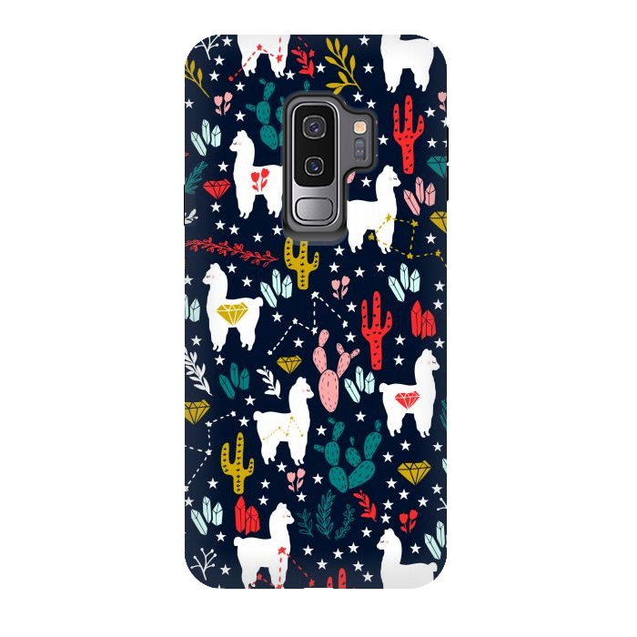 Galaxy S9 plus StrongFit Cute Alpaca and Cactus by Karolina