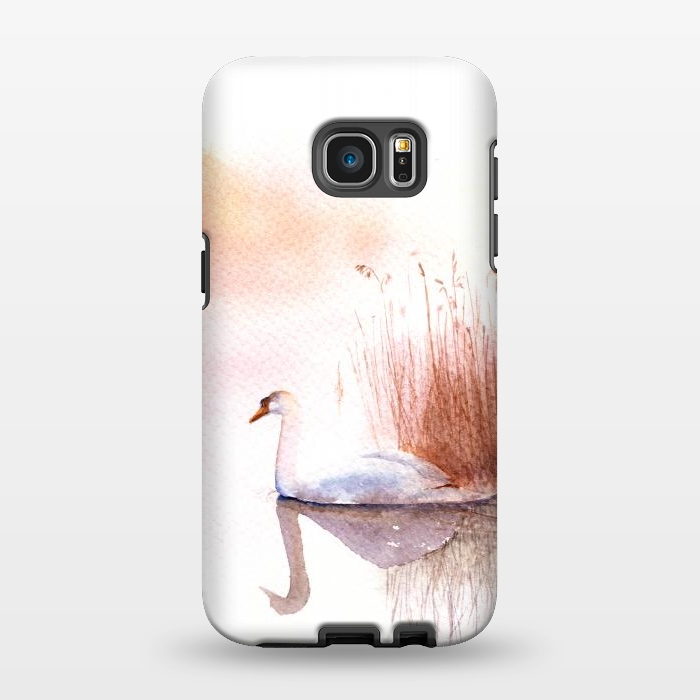 Galaxy S7 EDGE StrongFit White Swan on the Lake by Elena Terzi