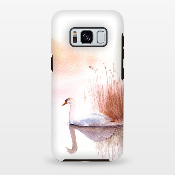 Galaxy S8 plus StrongFit White Swan on the Lake by Elena Terzi