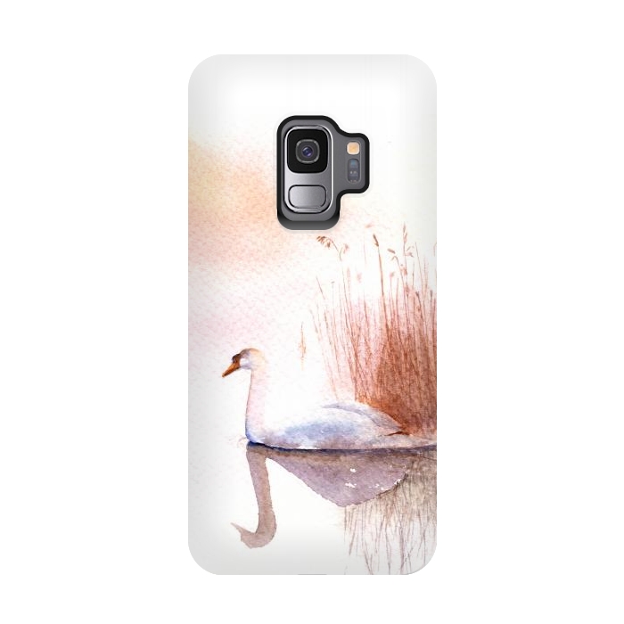 Galaxy S9 StrongFit White Swan on the Lake by Elena Terzi
