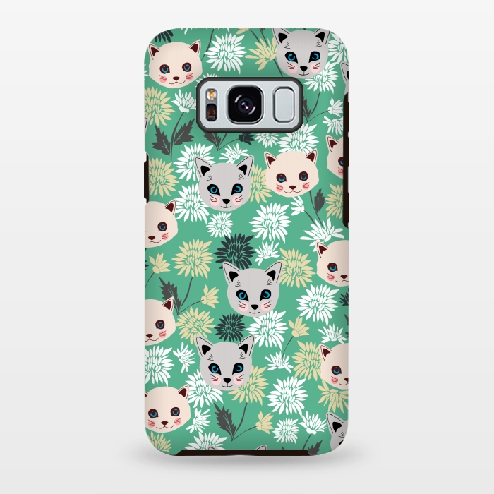 Galaxy S8 plus StrongFit Cute Cats and Flowers by Karolina
