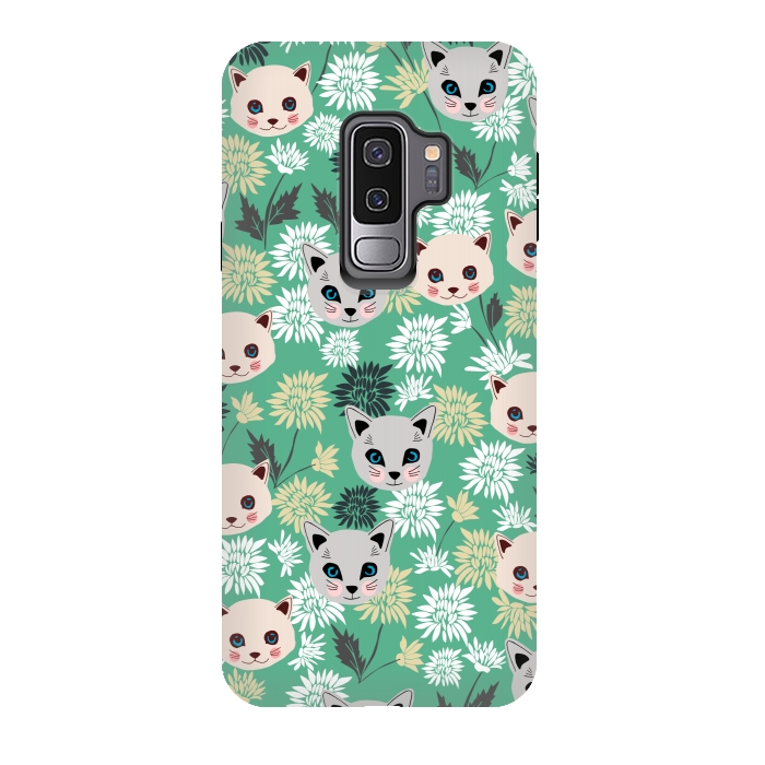 Galaxy S9 plus StrongFit Cute Cats and Flowers by Karolina