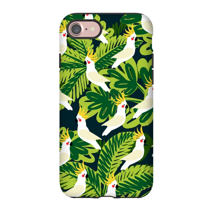 iPhone 7 StrongFit Tropical Parrots by Karolina