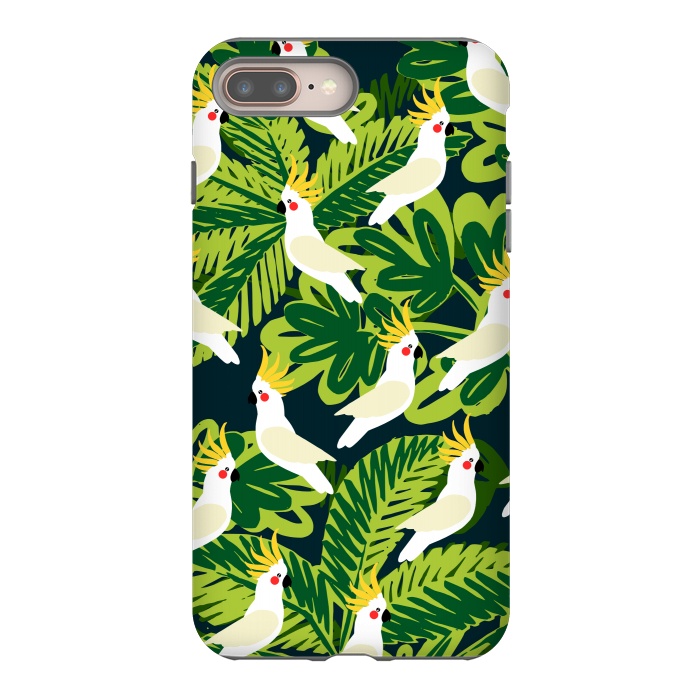 iPhone 7 plus StrongFit Tropical Parrots by Karolina