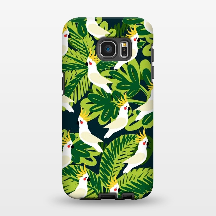 Galaxy S7 EDGE StrongFit Tropical Parrots by Karolina