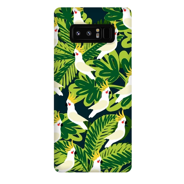 Galaxy Note 8 StrongFit Tropical Parrots by Karolina