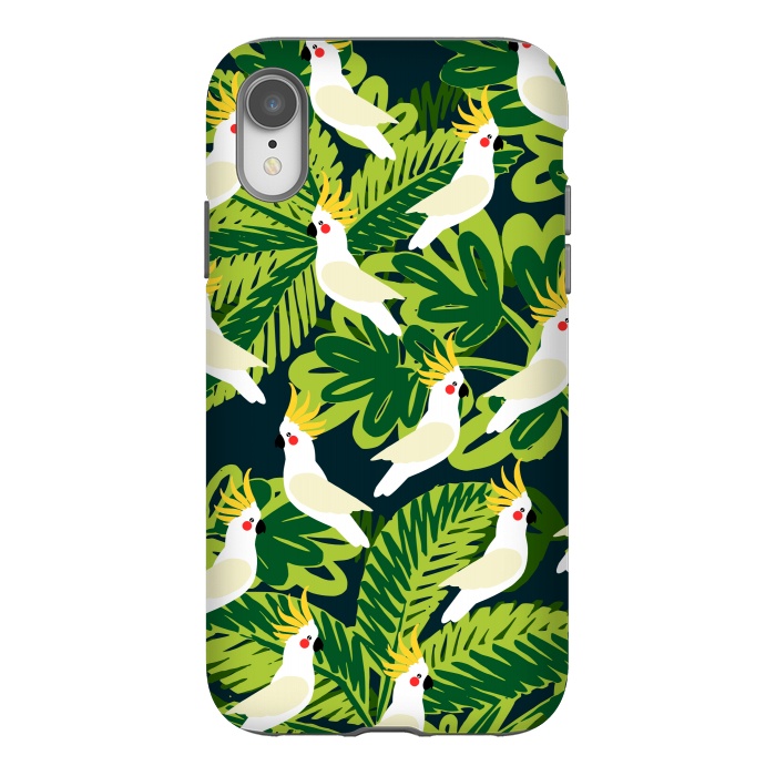 iPhone Xr StrongFit Tropical Parrots by Karolina
