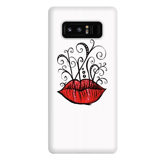 Galaxy Note 8 StrongFit Weird Lips Ink Drawing Tattoo Style by Boriana Giormova