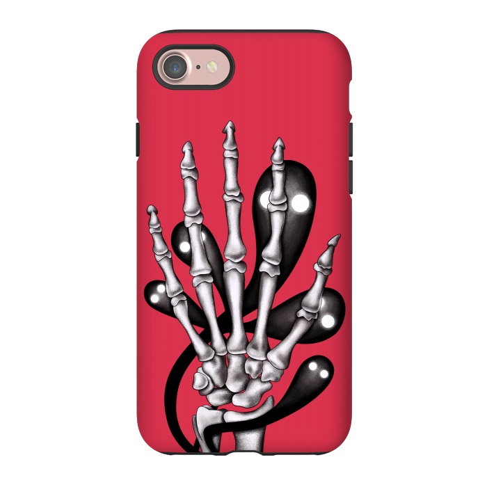 iPhone 7 StrongFit Skeleton Hand With Creepy Ghosts Gothic by Boriana Giormova