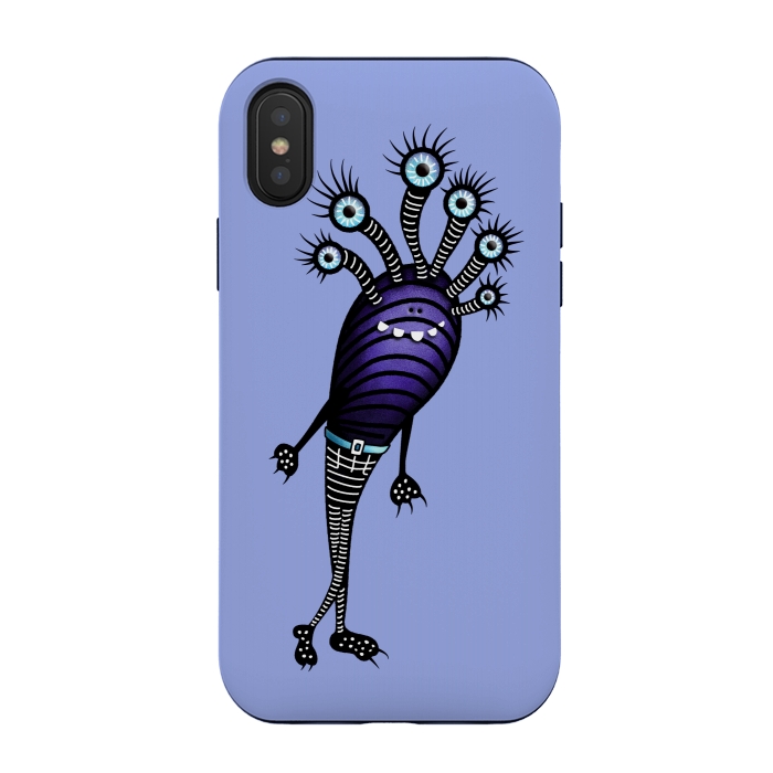 iPhone Xs / X StrongFit Funny Monster Cartoon Creature Dressed Up by Boriana Giormova